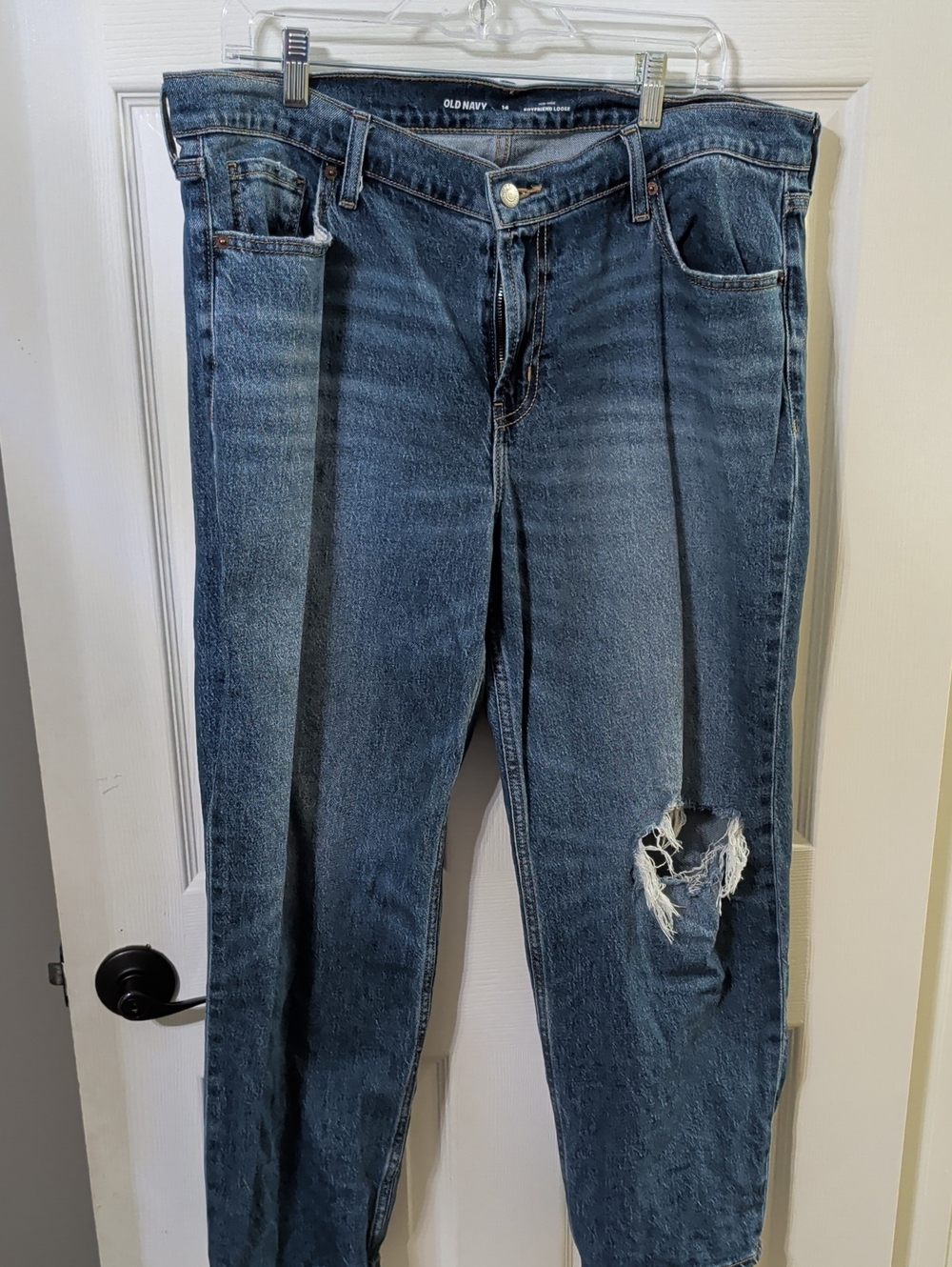 Old Navy Mid-Rise Boyfriend Loose Jeans - Blue Denim Women's